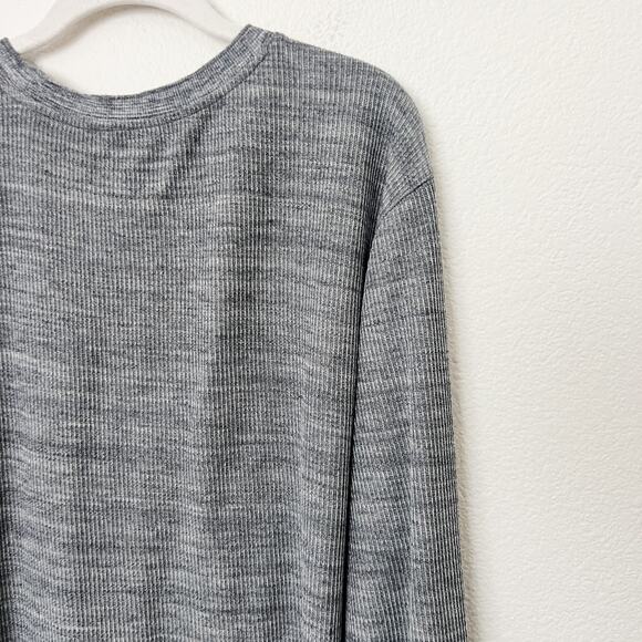 [Vince] Heather Gray Crew Neck Waffle Knit Thermal Pullover Long Sleeves Sz XXL - Picture 8 of 11